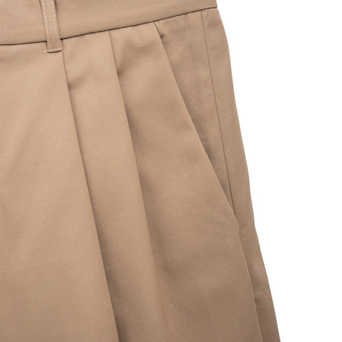Lownn Wide Short Beige Gabardine Cotton SS24-WSHORT-834.601-5732 Degli Uberti